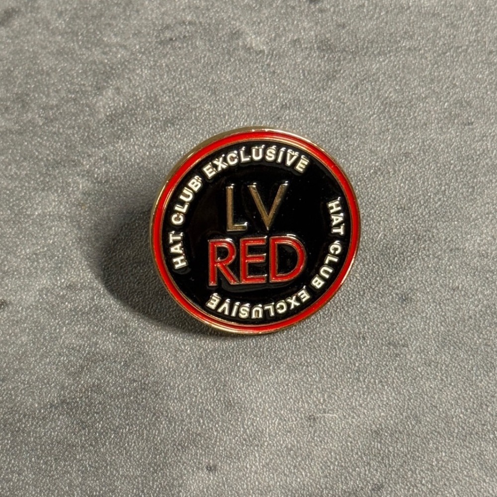 Hat Club Pin Black Red LV RED Exclusive New Era Hat Accessory Luis V Pack Enamel